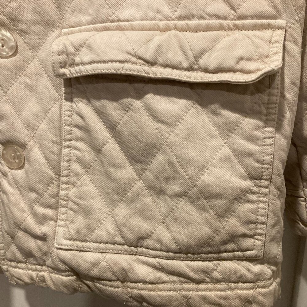 Anthropologie | Oversized Quilted Cream Jacket | Medium - Picture 7 of 14